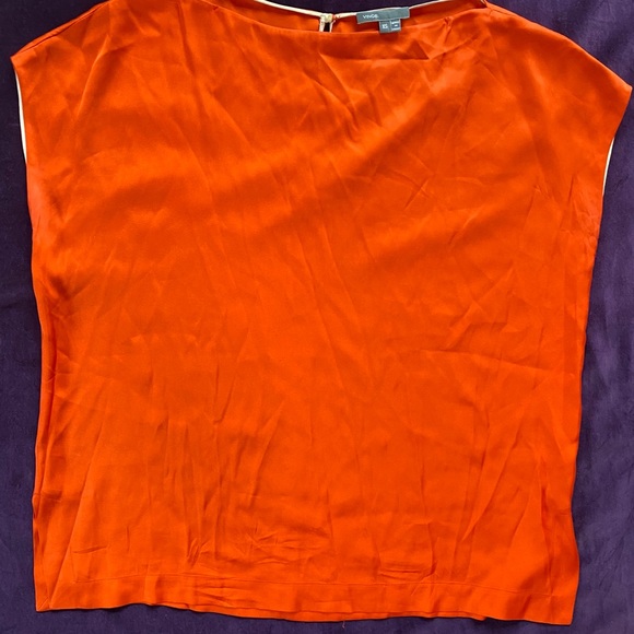 Vince sexy orange silk top. - Picture 2 of 10